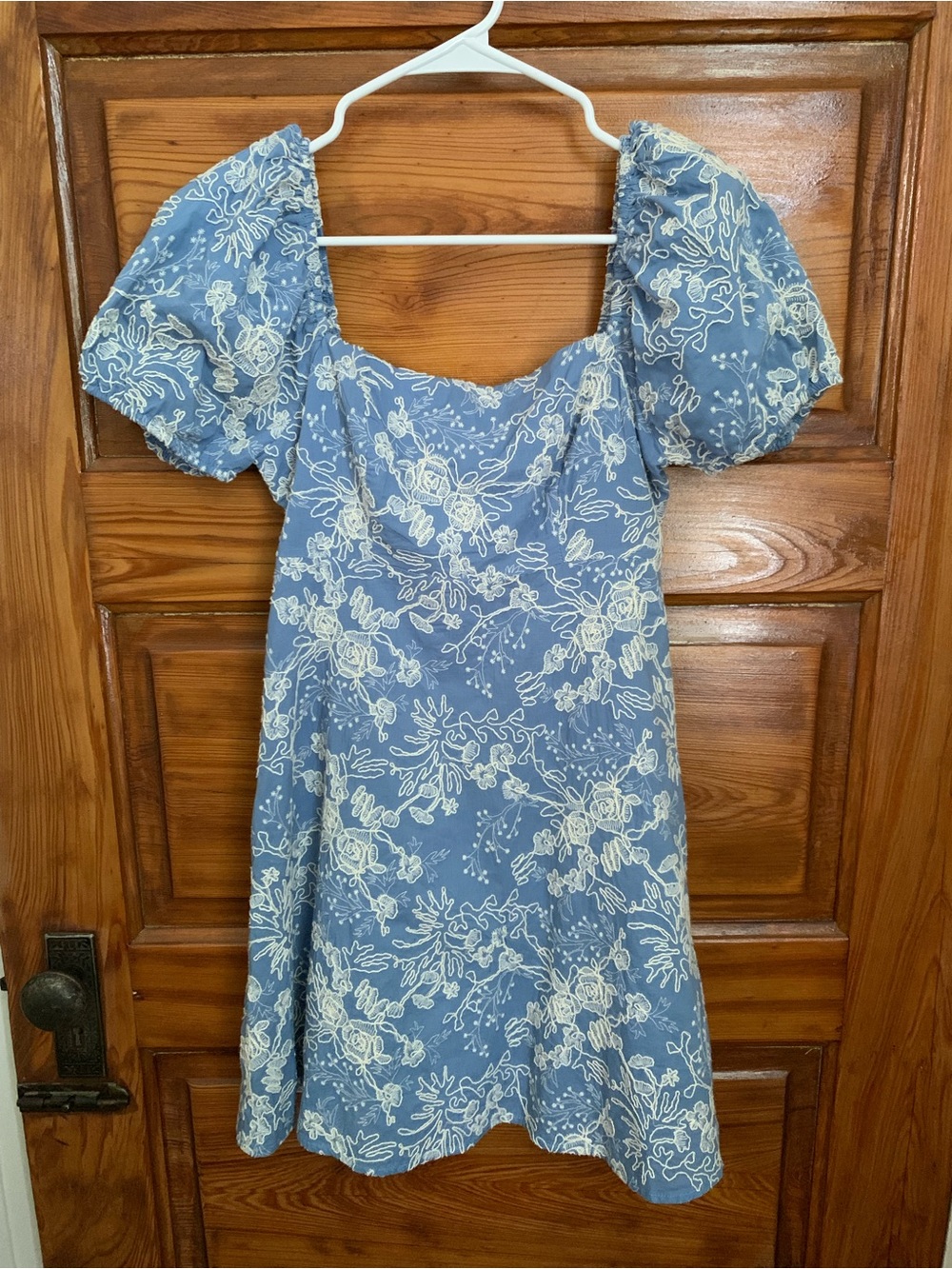 Papermoon whimsical blue puff sleeve dress